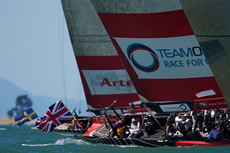 TeamOrigin v Artemis, Louis Vuitton Trophy Auckland.  Photo © Ian Roman/TeamOrigin